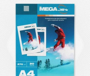 Бумага для полноцв.струй.печ. MEGAJET (А4,270г,ULTRA PHOTO,сатин,20л/пач) Герм. 47008