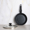 SATOSHI Стоун Сковорода литая с крышкой d24см, антипригарное покрытие мрамор, индукция