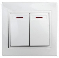 ЭРА Intro Plano выкл. СУ 2 кл. инд. 10А, 250В, белый, 1-105-01 8871