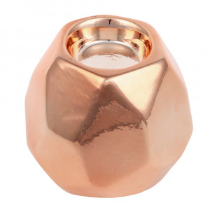 Подсвечник керамический, 9,5х10х5 см, цвет розовое золото