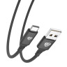 BY Кабель для зарядки Glossy Type-C, 1м, Быстрая зарядка 3А, QC, PD 20W, тканевый, черный
