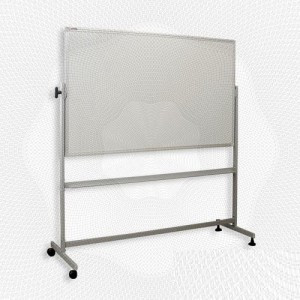 Доска меловая - магнитная-зелен/маркерная-белая 100х150 вращ. мобильн 71691