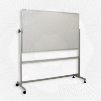 Доска меловая - магнитная-зелен/маркерная-белая 100х150 вращ. мобильн 71691