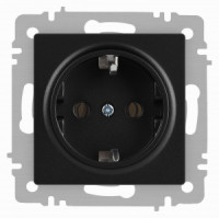 ЭРА Intro Accent мех. роз. СУ 1 мест. (земля), 16А 250В, антрацит 6-202-05