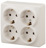 ЭРА Эксперт роз. ОУ 4 мест. 16А, земля, шт. сл.кость, 11-2211-02, Б0020710