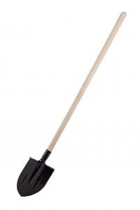 Лопата штыковая, 205х275х1400 мм, ребра жесткости, деревянный черенок, Россия