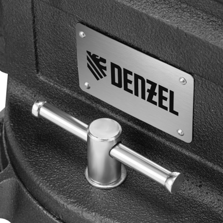 Тиски слесарные BVH-200, 200 мм, поворотные, стальная направляющая, с наковальней //Denzel