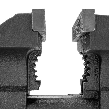 Тиски слесарные BVH-200, 200 мм, поворотные, стальная направляющая, с наковальней //Denzel