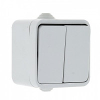 EKF Прага Выключатель 2-клавишный 10А IP44 белый EKF Simple