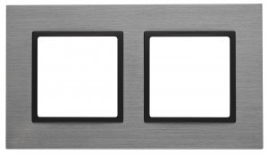 ЭРА 14 Elegance рамка СУ 2 мест.металл, титан+антр 14-5202-42 5862