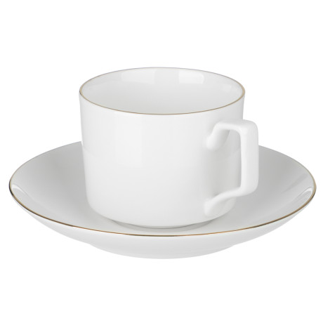 Набор чайный 2 пр., 240мл, MILLIMI, белый с золотой отводкой, фарфор