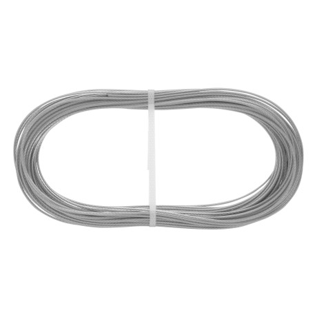 Трос металлополимерный прозрачный ПР-2.0, толщина 2.0 мм, моток 20 метров Сибртех