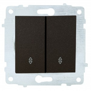 OVIVO мех. выкл. СУ 2 кл. 10А (проходной) черный металлик (ко всем рамкам) 600-000217-211