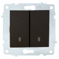 OVIVO мех. выкл. СУ 2 кл. 10А (проходной) черный металлик (ко всем рамкам) 600-000217-211