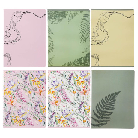 Тетрадь общая "Botanica", формат А4, 48л. в клетку, на скобе, скругленные углы, в ассортим.