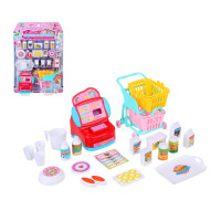 ИГРОЛЕНД Набор игровой &quot;Играем в магазин&quot; касса с продуктами, PP, ABS, 22х7,5х31,5 см