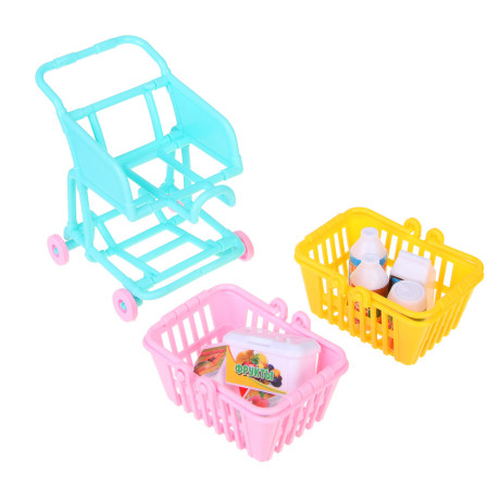 ИГРОЛЕНД Набор игровой "Играем в магазин" касса с продуктами, PP, ABS, 22х7,5х31,5 см