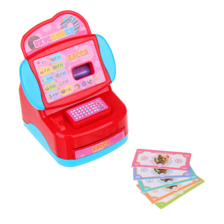 ИГРОЛЕНД Набор игровой "Играем в магазин" касса с продуктами, PP, ABS, 22х7,5х31,5 см