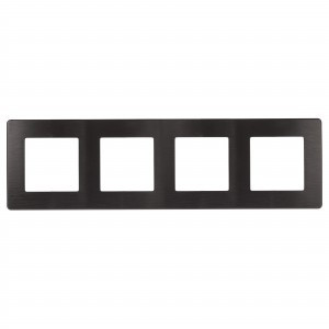 ЭРА 12 рамка СУ 4 мест. САТИН, антрацит 12-5104-05 8960