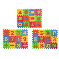 Коврик-пазл &quot;Цифры/Буквы/Фигуры&quot; 36 элементов, ЭВА, 20х15х2,5см, 3 дизайна