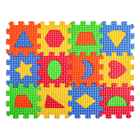 Коврик-пазл "Цифры/Буквы/Фигуры" 36 элементов, ЭВА, 20х15х2,5см, 3 дизайна