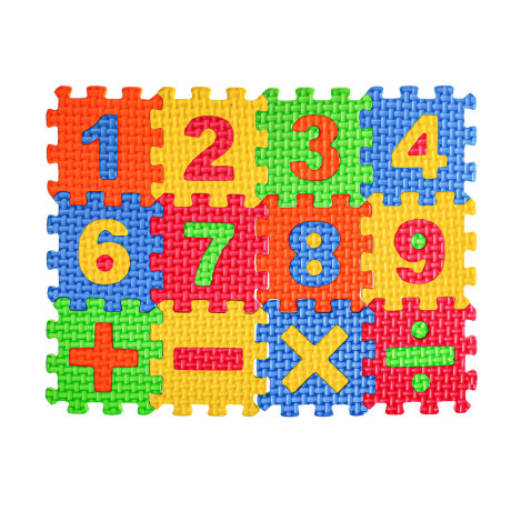 Коврик-пазл "Цифры/Буквы/Фигуры" 36 элементов, ЭВА, 20х15х2,5см, 3 дизайна