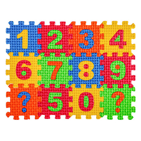 Коврик-пазл "Цифры/Буквы/Фигуры" 36 элементов, ЭВА, 20х15х2,5см, 3 дизайна