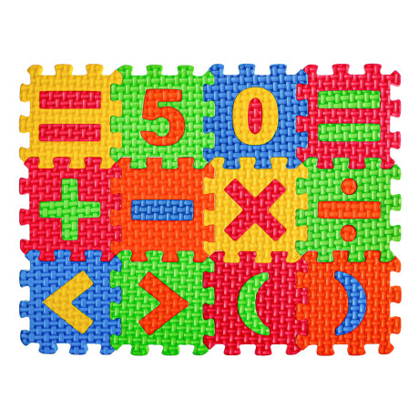 Коврик-пазл "Цифры/Буквы/Фигуры" 36 элементов, ЭВА, 20х15х2,5см, 3 дизайна