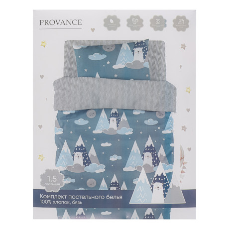 PROVANCE Сновиль Комплект постельного белья 1,5 (3 предмета), бязь, 100% хлопок, 2 дизайна