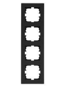 Lezard VESNA рамка акрил СУ 4 мест., верт., черная матовая 742-5980-154