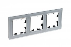 Systeme Electric AtlasDesign Nature рамка СУ 3 мест. стекло алюминий ATN320303