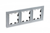 Systeme Electric AtlasDesign Nature рамка СУ 3 мест. стекло алюминий ATN320303