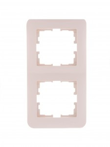 Lezard KARINA LIFE рамка 2 мест. (верт.) б/вст крем (ABS) 708-0300-152