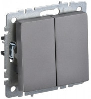 IEK BRITE мех. выкл. СУ 2 кл. (прох.) 10А ВС10-2-6-БрС сталь BR-V22-0-10-K46