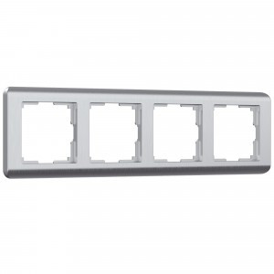 Werkel рамка СУ 4 мест. Stream (серебряный)  (WL12-Frame-04 a034329)  W0042106  a051275