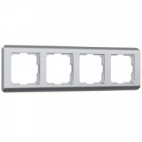 Werkel рамка СУ 4 мест. Stream (серебряный)  (WL12-Frame-04 a034329)  W0042106  a051275