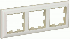IEK BRITE Рамка СУ 3 мест. РУ-3-Бр бежевый/жемчужный BR-M32-12-1-K10