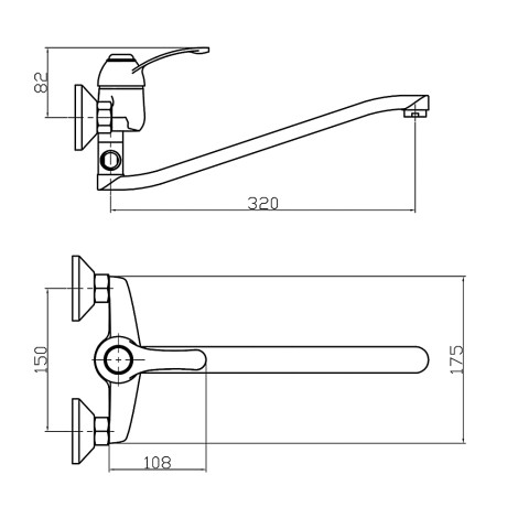 СоюзКран Смеситель для ванны с душем, плоский излив 35см, кер. картридж 40мм, хром, цинк, SK09-I130