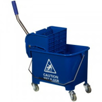Тележка уборочная-ведро, 2 секции, 20л, прямоугол., механич. отжим, синяя, OfficeClean Professional