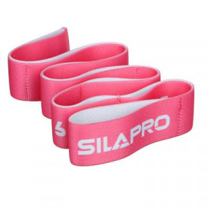 SILAPRO Эспандер-лента с 8 захватами для йоги, растяжки и пилатеса, 90x4см, сопр. 7-10кг, 2 цвета