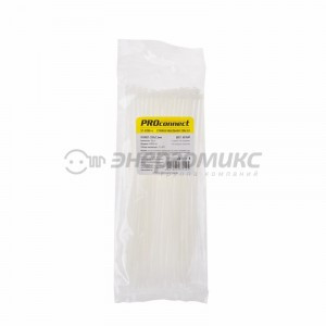 PROconnect хомут нейлоновый 200x2,5 мм 100 шт белый , (10!) 57-0200-4