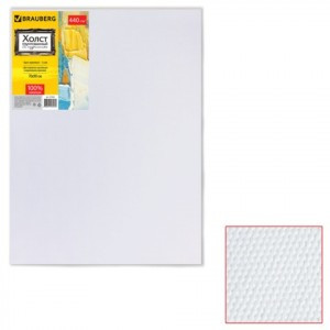 Холст грунт. на подрамнике BRAUBERG 70х90 см, 100% хлопок, крупное зерно, 191026