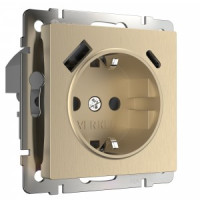 Werkel мех. роз. СУ 1 мест. 16A земля USB тип A+C (шампань рифленый ) W1171710 a056276