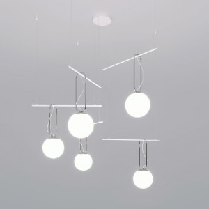 Eurosvet св-к подвес. 5x40W Е27 1300х1300х1500 мет белый/латунь Riche 70143/5 Умный дом a060842