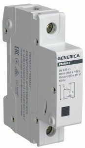 IEK GENERICA Расц-ль мин.макс.напряж. РММ47 на DIN-рейку  MVA21D-RMM-G