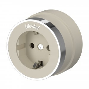 Werkel роз. ОУ 1 мест. 16А Vintage земля (слоновая кость матовый/хром) W5871055