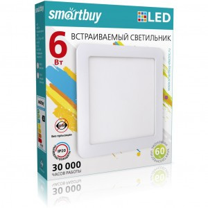 Встраиваемый (LED) светильник DL Smartbuy Square-6w/4000K/IP20 (SBL-DLSq-6-4K)/100