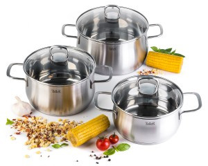 Набор посуды 3предм Бригг (кастрюли2,2л/3,2л/5,2л) с крышк нерж. сталь, индукция TR-17120 TalleR