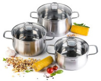 Набор посуды 3предм Бригг (кастрюли2,2л/3,2л/5,2л) с крышк нерж. сталь, индукция TR-17120 TalleR