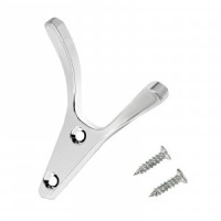 Крючок-вешалка мебельн 2-рожк StahlBuro 206 CP хром Инд.уп. на подвесе (360,60)